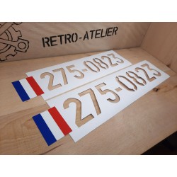 KIT POCHOIRS IMMATRICULATION STANDARD + DRAPEAUX TRICOLORES